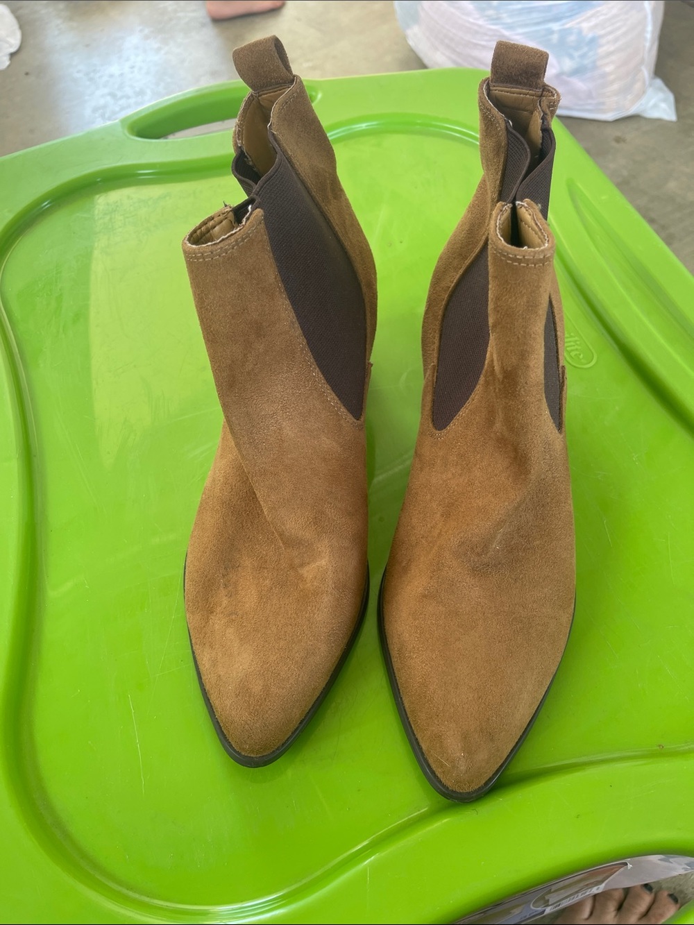 Nine West Suede Chelsea Booties in Brown - Women's Ankle Boots